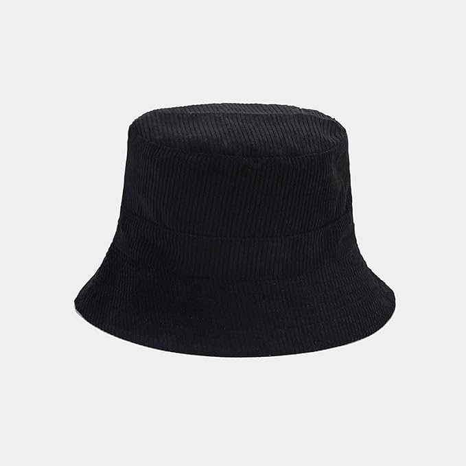 Corduroy Bucket Hat Adjustable Outdoor Sun Hat for Women Packed Reversible Beach Hats for Men Flat Top Cap for Travel