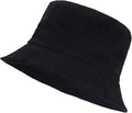 Corduroy Bucket Hat Adjustable Outdoor Sun Hat for Women Packed Reversible Beach Hats for Men Flat Top Cap for Travel